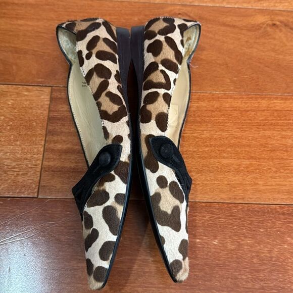 Tod’s Pony-style calfskin leopard print pointed Toe ballet flat Size 36 - Picture 8 of 11